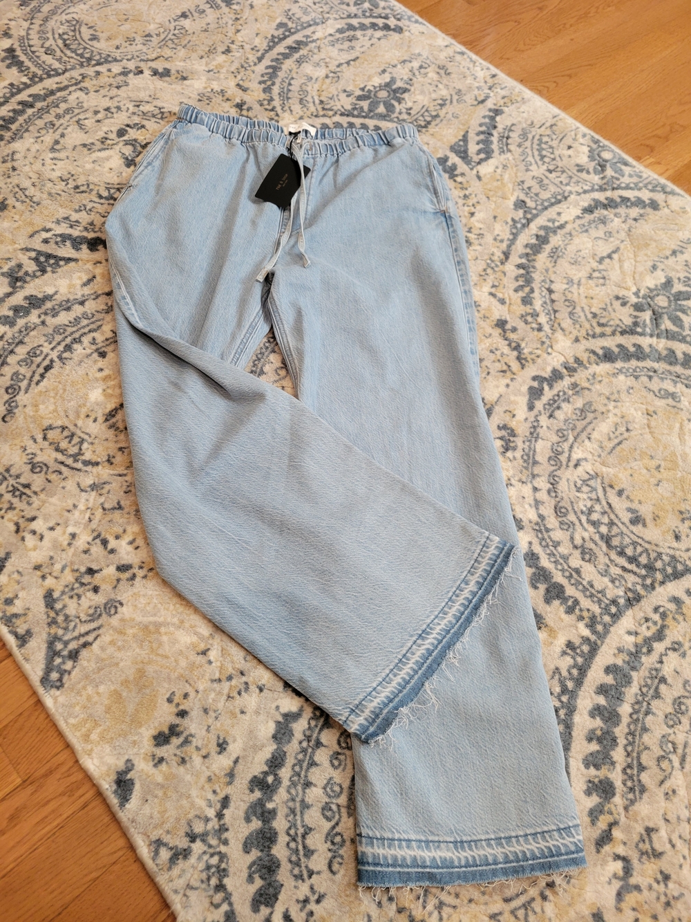 rag & bone Light Wash Wentworth Lori Beach Wide Leg Drawstring Jeans